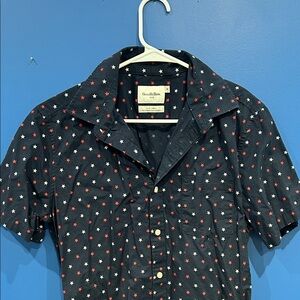 Goodfellow & Co Men's Dark Blue Star Pattern Shirt Beach Shirt